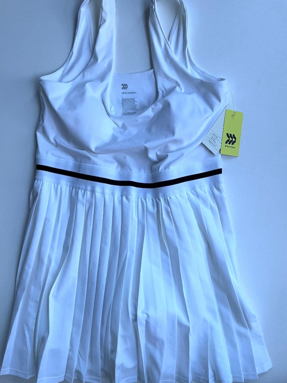 All in Motion Women's Active (tennis, golf) white dress with shorts , size Large
